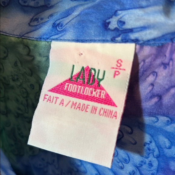 vintage lady foot locker silk Colorful colour block Button-Up Shirt size small - Picture 3 of 6